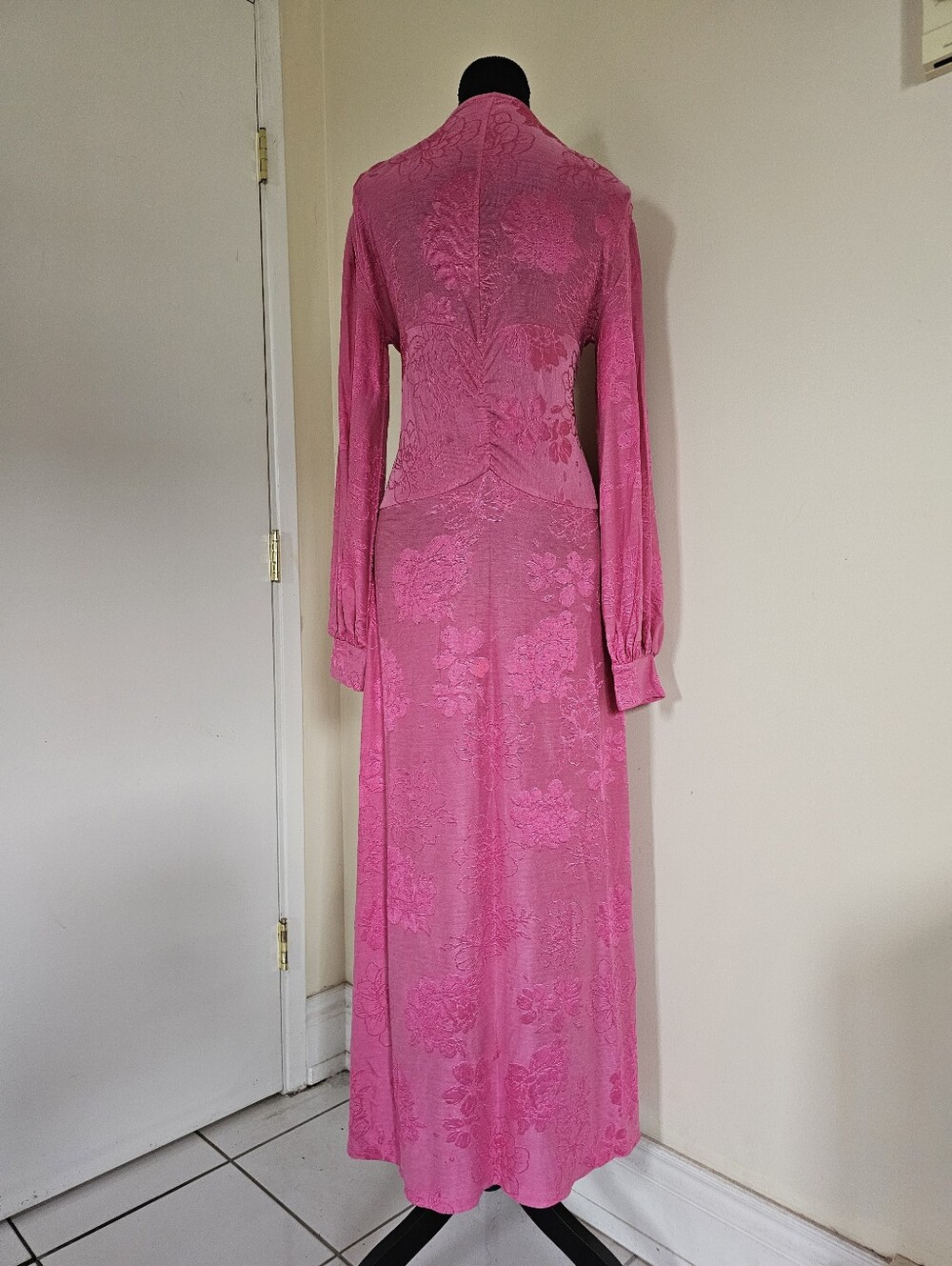 Maxi Pink Floral Wrap Dress - Picture 6 of 9